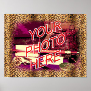Leopard-Vorlagenrahmen Poster