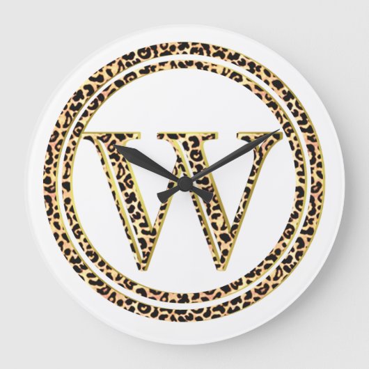 Leopard W Große Wanduhr (Vorderseite)