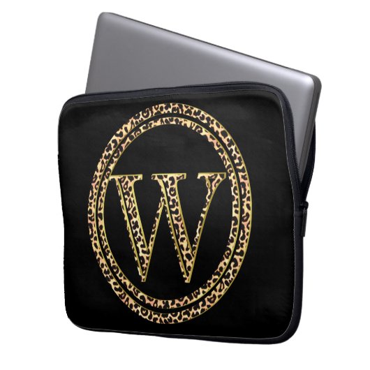 Leopard W Laptopschutzhülle (Vorderseite Links)