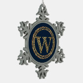 Leopard W Schneeflocken Zinn-Ornament (Links)