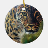 Leopard Walking bei Sunset Keramik Ornament (Vorne)