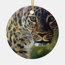 Leopard Walking bei Sunset Keramik Ornament