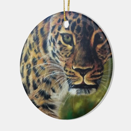 Leopard Walking bei Sunset Keramik Ornament (Links)
