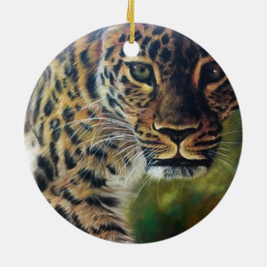 Leopard Walking bei Sunset Keramik Ornament (Hinten)