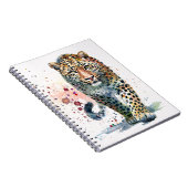Leopard Walking Paint Splatter Wasserfarben Notizb Notizblock (Rechte Seite)