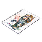 Leopard Walking Paint Splatter Wasserfarben Notizb Notizblock (Linke Seite)