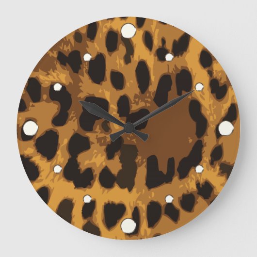 Leopard-Wandklemme Große Wanduhr (Vorderseite)