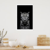 Leopard-Wandkunst Schwarz-Weiß-Fotografie Poster (Küche)