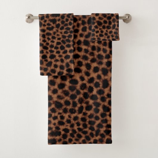 Leopard-Wasserfarbmuster Badhandtuch Set (Insitu)