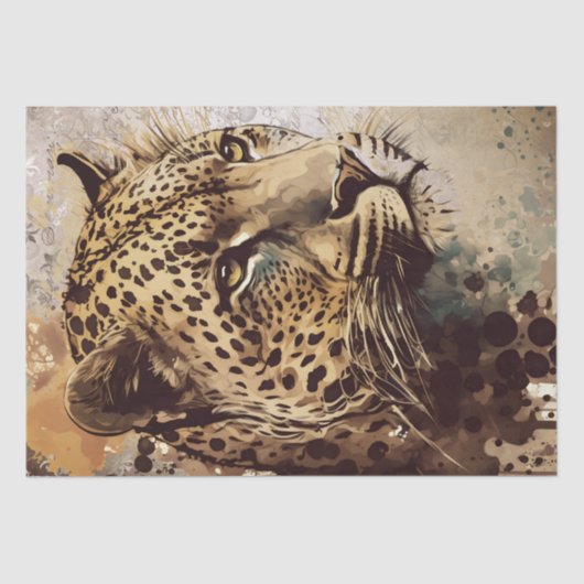 Leopard Watercolor Seidenpapier (Vorderseite)