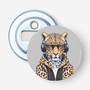 Leopard Wearing Hoodie Funny Coole Tierart Flaschenöffner