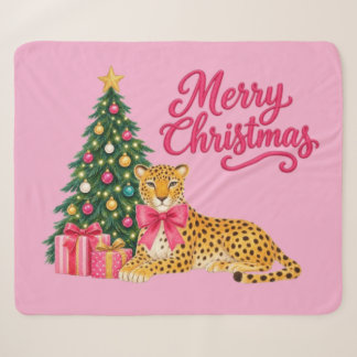 Leopard Weihnachten Sherpadecke