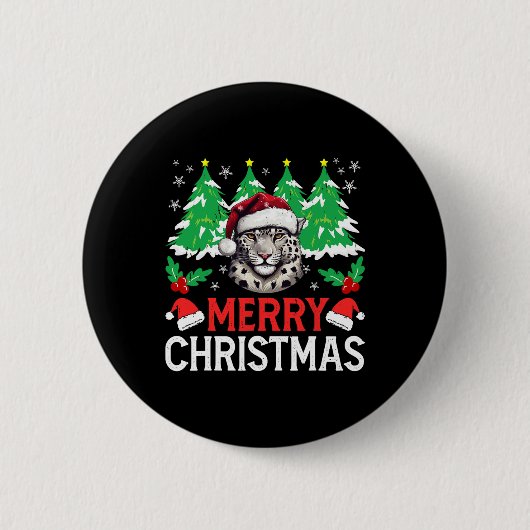 Leopard-Weihnachts-Pyjama-Kostüm für Xmas-Feiertag Button (Vorderseite)