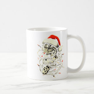 Leopard-Weihnachts-Santa-Hut Weihnachtslichter Fra Kaffeetasse