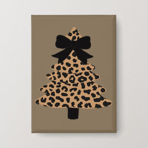 Leopard-Weihnachtsbaum Preppy Coquette Weihnachten Button