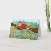 Leopard Weihnachtskarte Karte (Vorderseite)