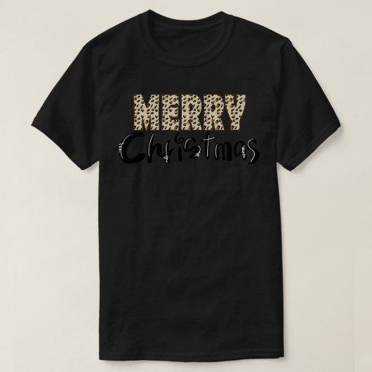 Leopard-Weihnachtszeichen T-Shirt (Design vorne)