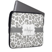 Leopard-weiße und graue Neopren-Laptop-Hülse Laptopschutzhülle (Vorne Rechts)