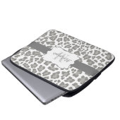 Leopard-weiße und graue Neopren-Laptop-Hülse Laptopschutzhülle (Vorne Knopf)