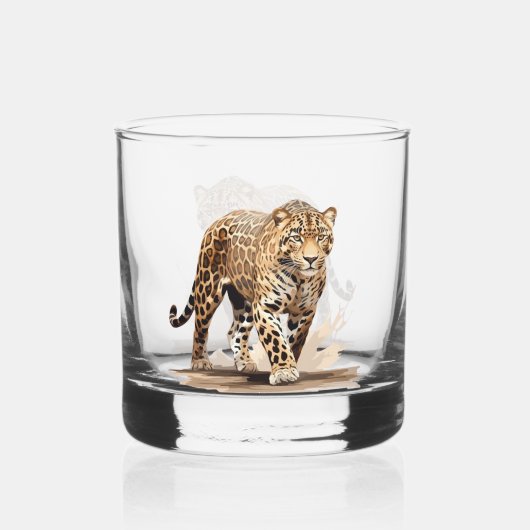 Leopard Whiskyglas (Vorderseite)