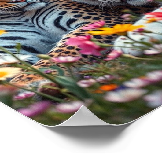 Leopard/White Tiger Poster (Ecke)