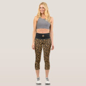 Leopard Wild ANIMAL DRUCK + Monogramm Capri Leggings (Vorderseite)