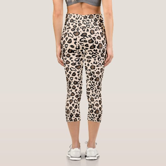Leopard Wild ANIMAL DRUCK + Monogramm Capri Leggings (Rückseite)