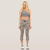 Leopard Wild ANIMAL DRUCK + Monogramm Capri Leggings (Vorderseite)