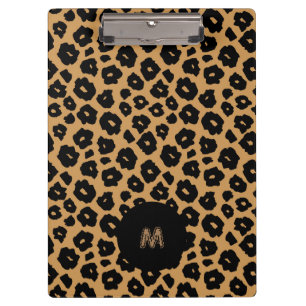 Leopard Wild ANIMAL DRUCK + Monogramm Klemmbrett