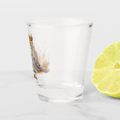 Leopard Wild Animal Portrait Personalisierter Name Schnapsglas (Rechts)