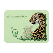 Leopard Wild Cat Green Henna Magnet (Horizontal)