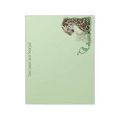 Leopard Wild Cat Green Henna Notizblock (Rotiert)