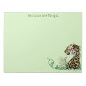 Leopard Wild Cat Green Henna Notizblock (Vorderseite)