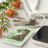 Leopard Wild Cat Green Henna Schlüsselanhänger (Vorderseite rechts)