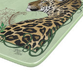 Leopard Wild Cat Green Henna Schneidebrett (Ecke)