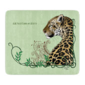 Leopard Wild Cat Green Henna Schneidebrett (Vorderseite)