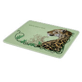 Leopard Wild Cat Green Henna Schneidebrett (Ecke)
