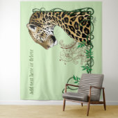 Leopard Wild Cat Green Henna Wandteppich (Beispiel)