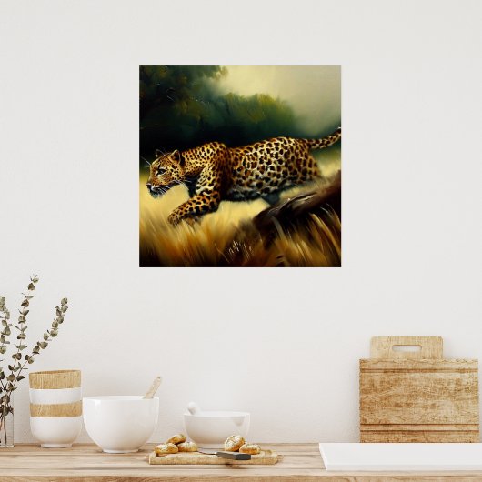 Leopard Wild Cat Portrait Poster (Küche)