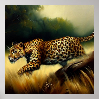 Leopard Wild Cat Portrait Poster