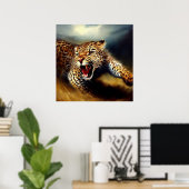 Leopard Wild Cat Portrait Poster (Heimbüro)