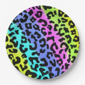 Leopard Wild Cat Rainbow Pattern, Leopard Geschenk Pappteller (Vorderseite)