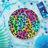 Leopard Wild Cat Rainbow Pattern, Leopard Geschenk Pappteller (Party)