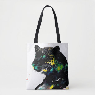 Leopard Wild Nature Animal Color Art Malerei Tasche