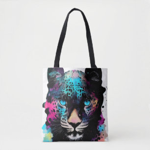 Leopard Wild Nature Animal Color Art Malerei Tasche