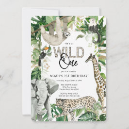 Leopard Wild One erster Geburtstag Einladung