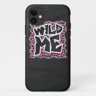 Leopard Wilde Me Schwarz und Hot Pink Design iPhone 11 Hülle