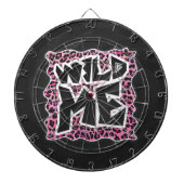 Leopard Wilde Me Schwarz und Hot Pink Design Dartscheibe (vorne)