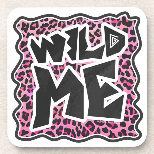 Leopard Wilde Me Schwarz und Hot Pink Design Getränkeuntersetzer (Vorderseite)