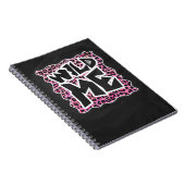 Leopard Wilde Me Schwarz und Hot Pink Design Notizblock (Rechte Seite)